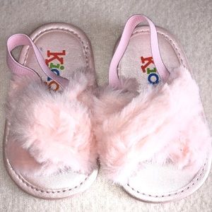 Pink Kidgets Faux Fur Sandals